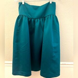 Beautiful J.Crew A-line Midi Skirt in Duchess Satin, spicy jade size 6